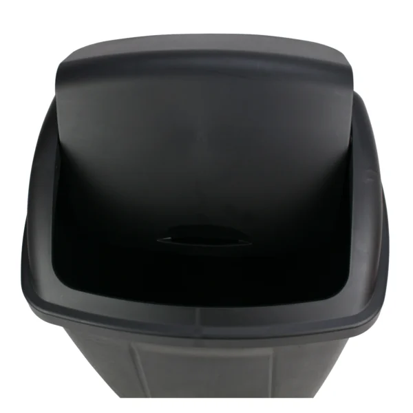 Mainstays 13 Gallon Swing-Top Trash Can - Black, Plastic Kitchen Bin