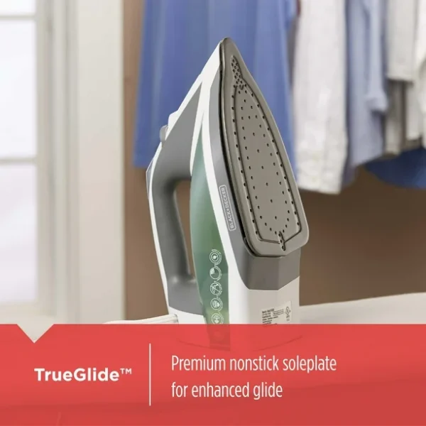 Hamilton Beach Full-Size Nonstick Iron, Black Model #14289 – Effortless & Durable Ironing