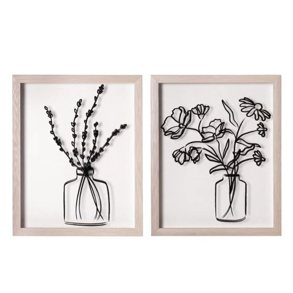 Crystal Art Gallery 2-Piece Floral Vase Print Wall Decor, 11" x 14" – Elegant Botanical Prints