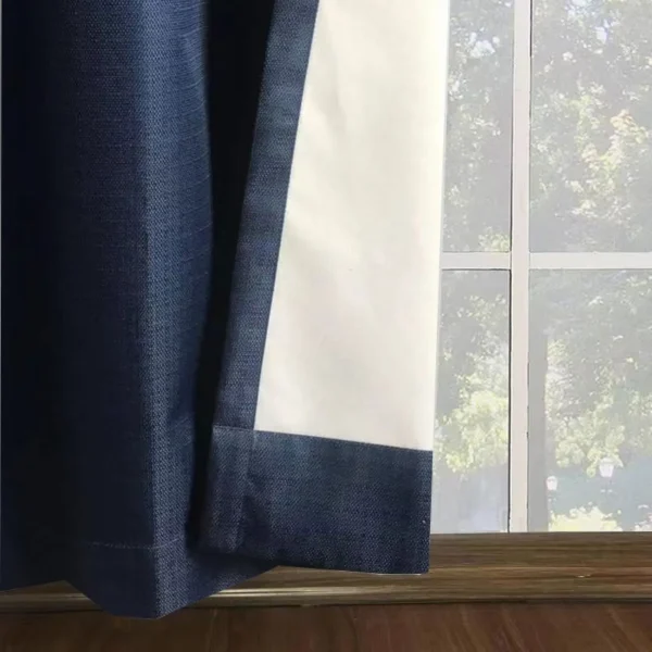 Mainstays Textured Solid Blackout Curtain Panel Pair, Navy, 37"x63" (Set of 2)