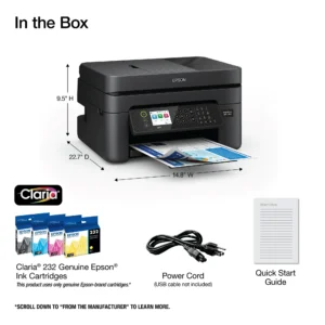 Epson WorkForce WF-2950 All-in-One Wireless Color Printer with Scanner, Copier, and Fax