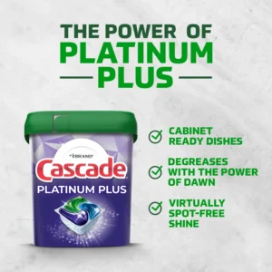 Cascade Platinum Plus Dishwasher Pacs - Mountain Scent, 62 Count