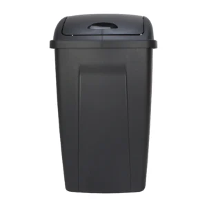 Mainstays 13 Gallon Swing-Top Trash Can - Black, Plastic Kitchen Bin