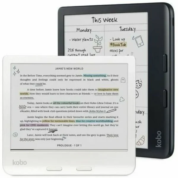 Kobo Libra Colour eReader – 7” Glare-Free Colour E Ink Kaleido 3 Display, Waterproof, Dark Mode, Audiobooks, Black