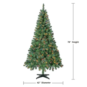 6.5 ft Pre-Lit Madison Pine Christmas Tree with Color-Changing LED Lights