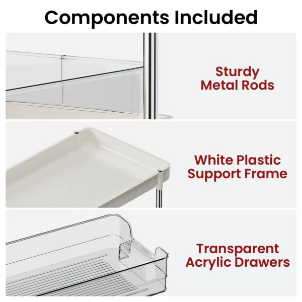 2-Pack 2-Tier Clear Bathroom & Kitchen Storage Organizer