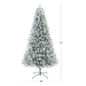 Holiday Time 7.5 ft Pre-Lit Flocked Frisco Pine Christmas Tree with 350 LED Lights