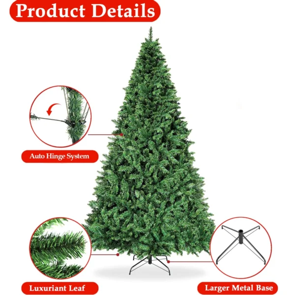 HONGGE 7.5 ft Premium Spruce Artificial Christmas Tree with Metal Stand