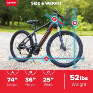 Huffy Vertis Electric Mountain Bike – 27.5", 36V, 21 Speeds