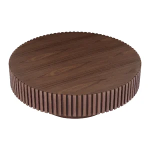 Kevinplus 31.5'' Round Walnut Coffee Table - Modern & Sturdy Pedestal