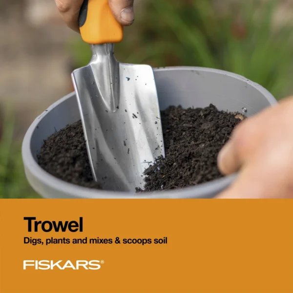 Fiskars 7-Piece Gardening Tools Set - Steel, Orange & Black