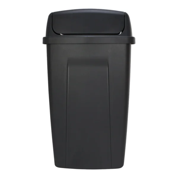 Mainstays 13 Gallon Swing-Top Trash Can - Black, Plastic Kitchen Bin