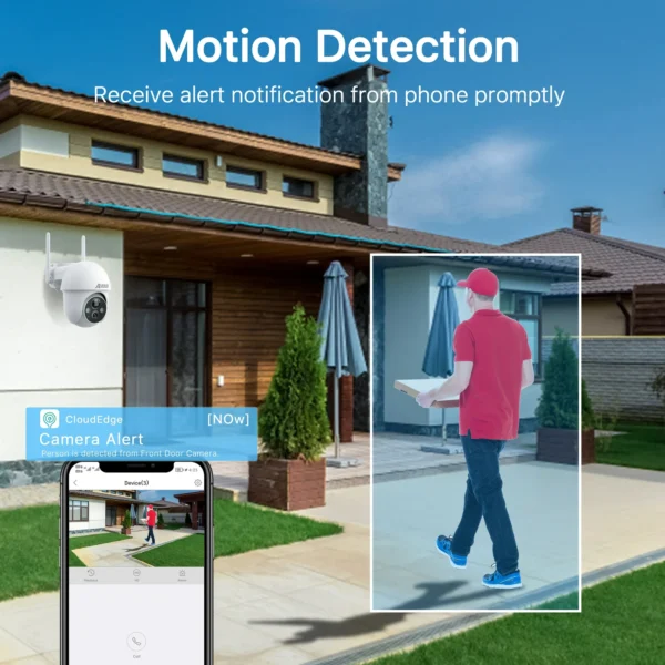 2K Solar Security Camera with Spotlight - ANRAN Wireless Outdoor Camera with 360° View
