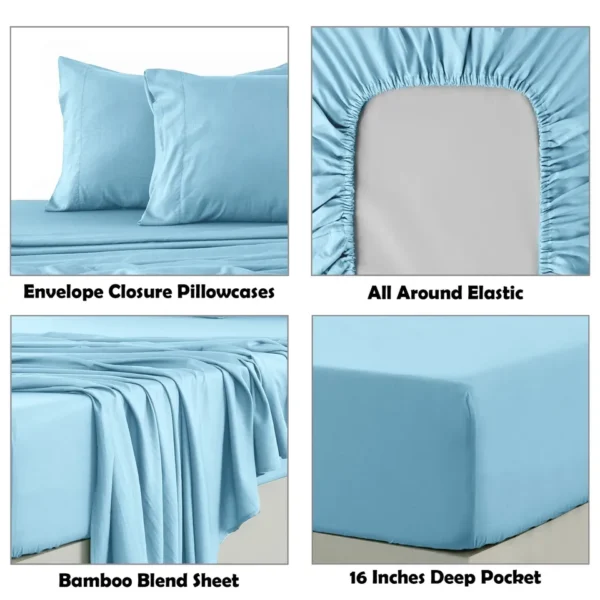 4-Piece Bamboo Bed Sheet Set - Deep Pocket, Breathable