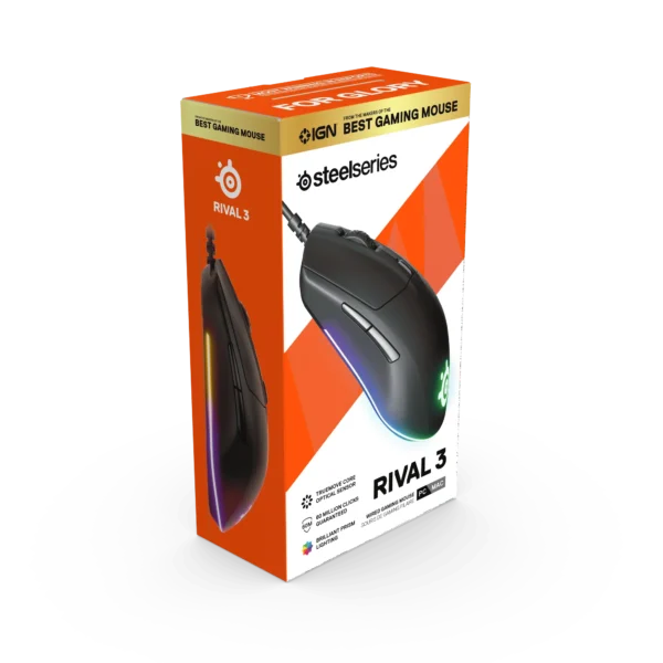 SteelSeries Rival 3 Gaming Mouse – Precision, Durability, and RGB Brilliance