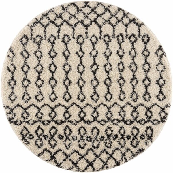 Hauteloom Berber Shag Munich Area Rug, Plush Moroccan Trellis, 5'3" for Living Room & Bedroom