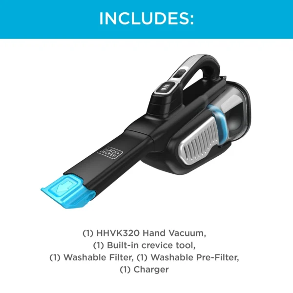 BLACK+DECKER 12V Cordless Dustbuster HHVK320J00W - Powerful Handheld Vacuum for Quick Cleanups