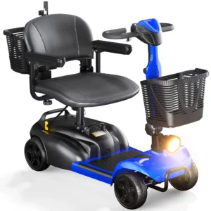 SACVON 4-Wheel Mobility Scooter, Folding, Electric, Blue