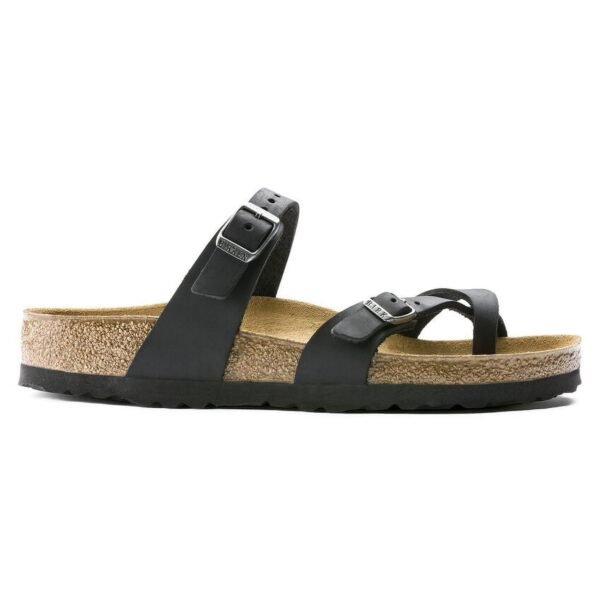 Birkenstock Mayari Sandals – Black Oiled Leather, Women’s 4.5