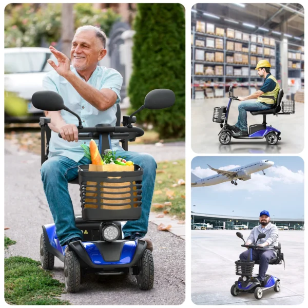 SACVON Foldable Mobility Scooter, 330lbs, Blue