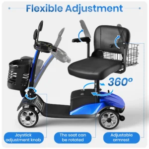 SACVON Foldable Mobility Scooter, 330lbs, Blue